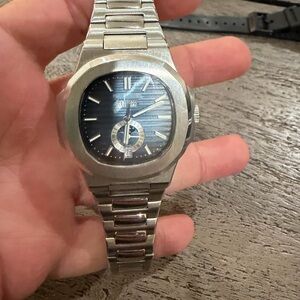 Patek Philippe Silver and Blue Smartwatch
